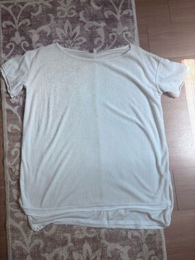 Free People Cream Short Sleeve Relaxed Tee